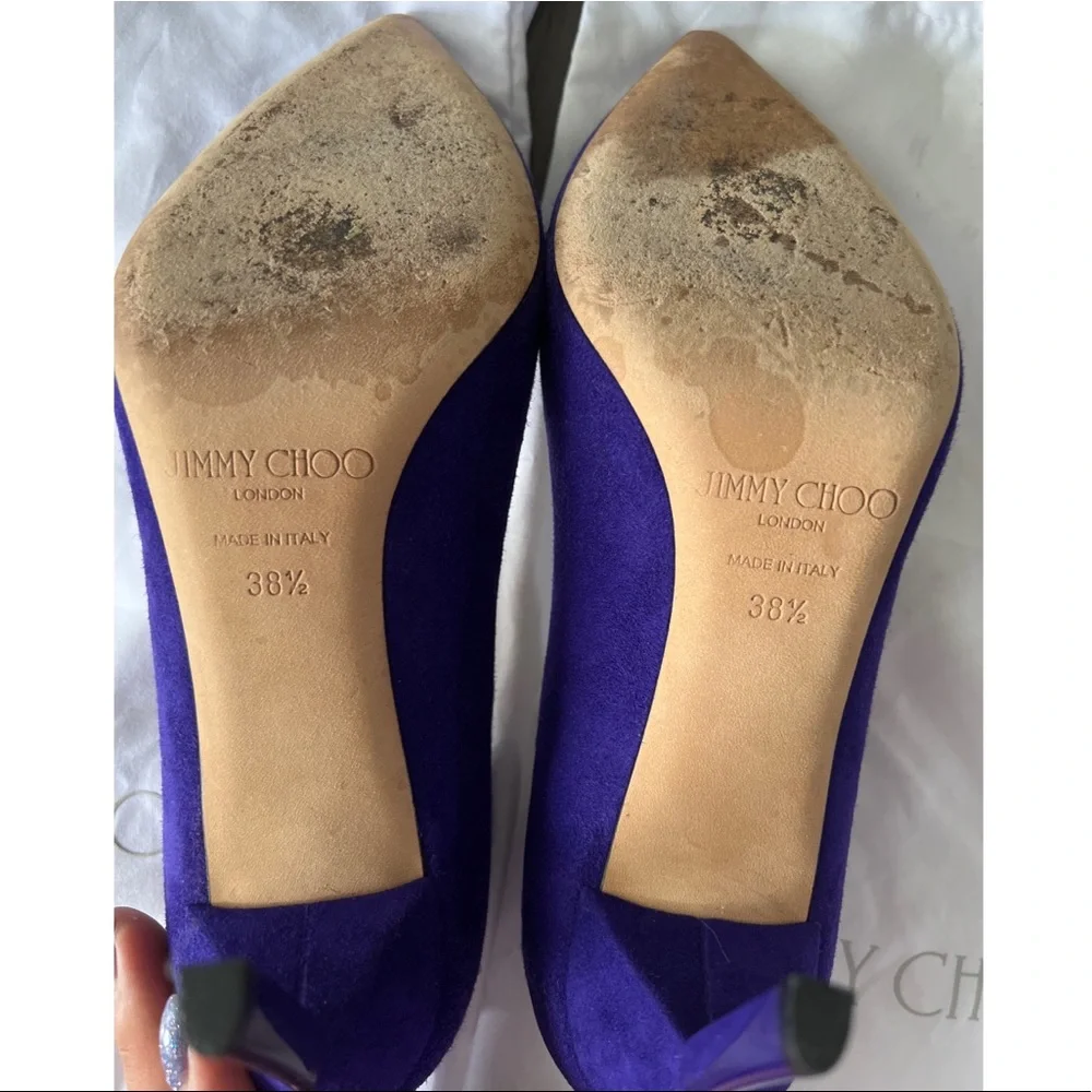 Jimmy Choo Electric Blue Suede Pointed-Toe Pumps